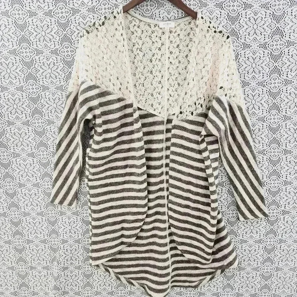 Umgee Sweater Cardigan Women's S Open front Lace details - Picture 1 of 7